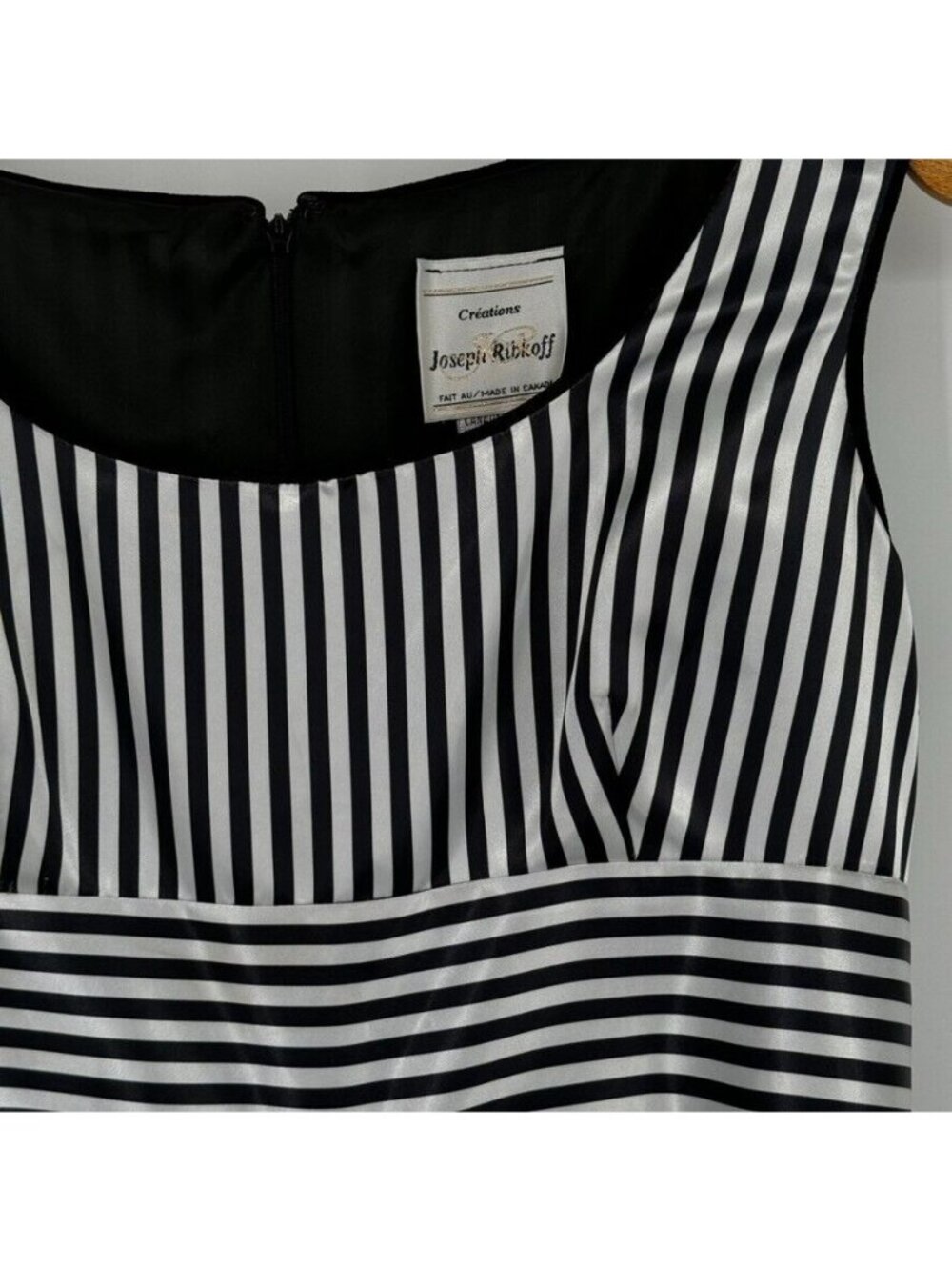 JOSEPH RIBKOFF Black Jumpsuit  Pant Suit w/ jacket womens stripes size 10 - Picture 10 of 16